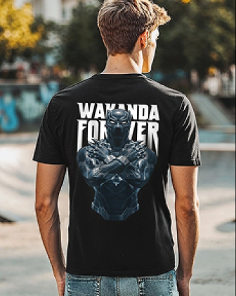 Men's Black The King Graphic Printed 